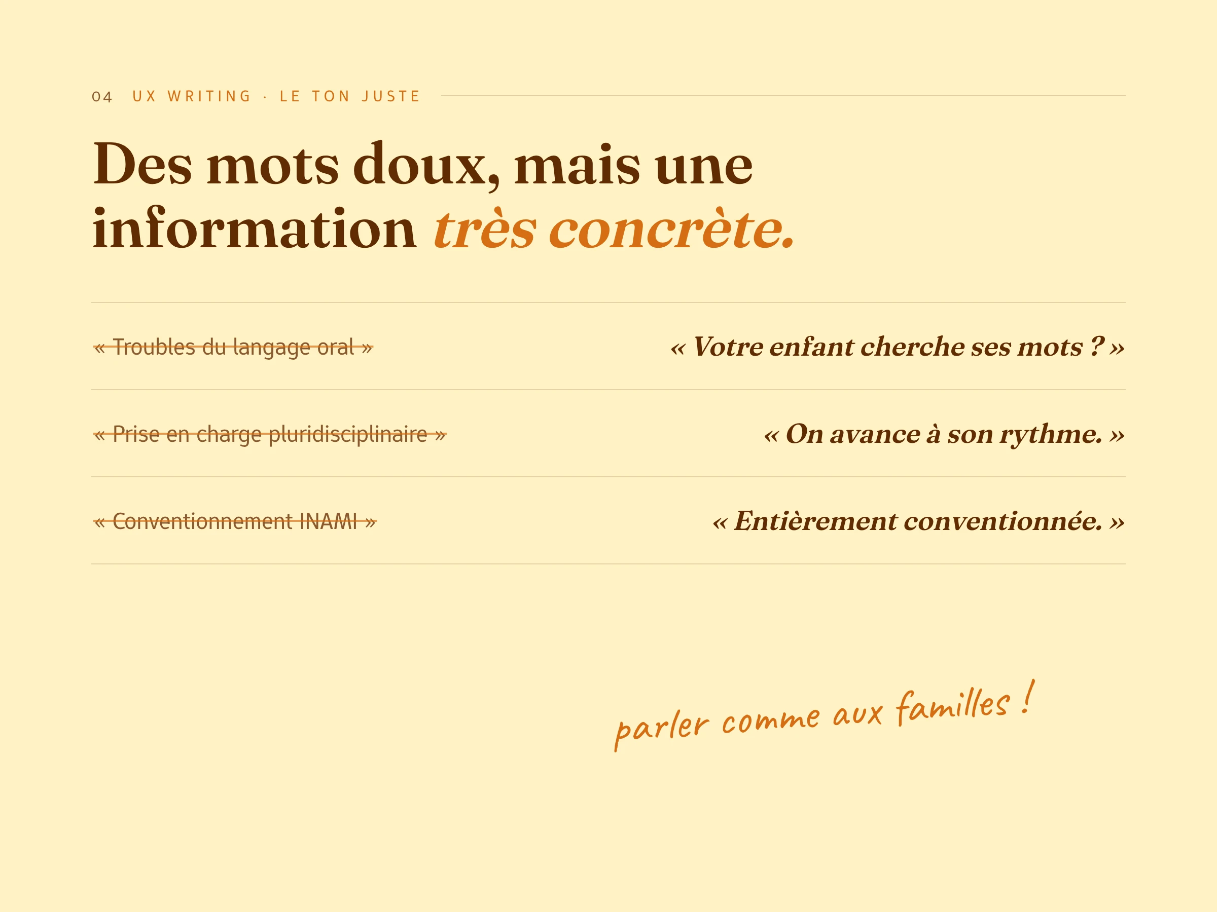 L’UX writing : parler comme aux familles, sans jargon