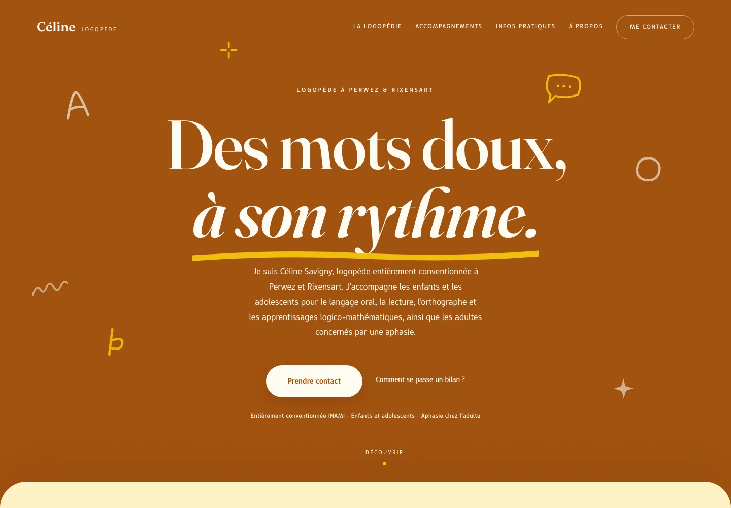 La page d’accueil du site Céline Savigny