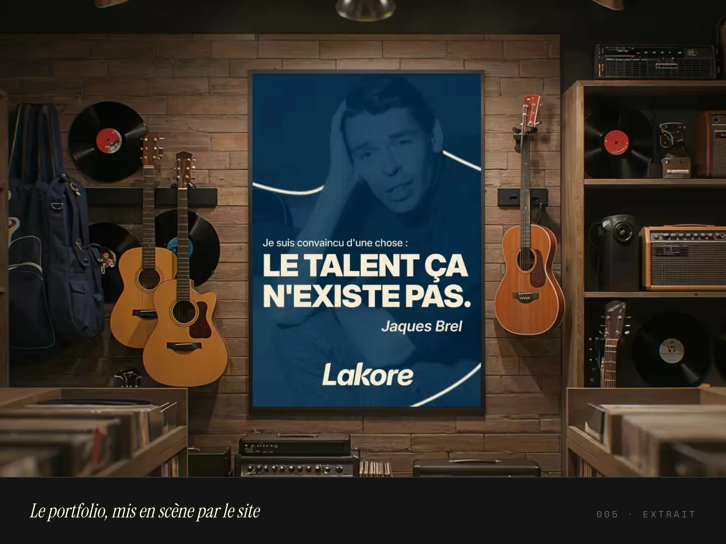 Le portfolio mis en scène par le site