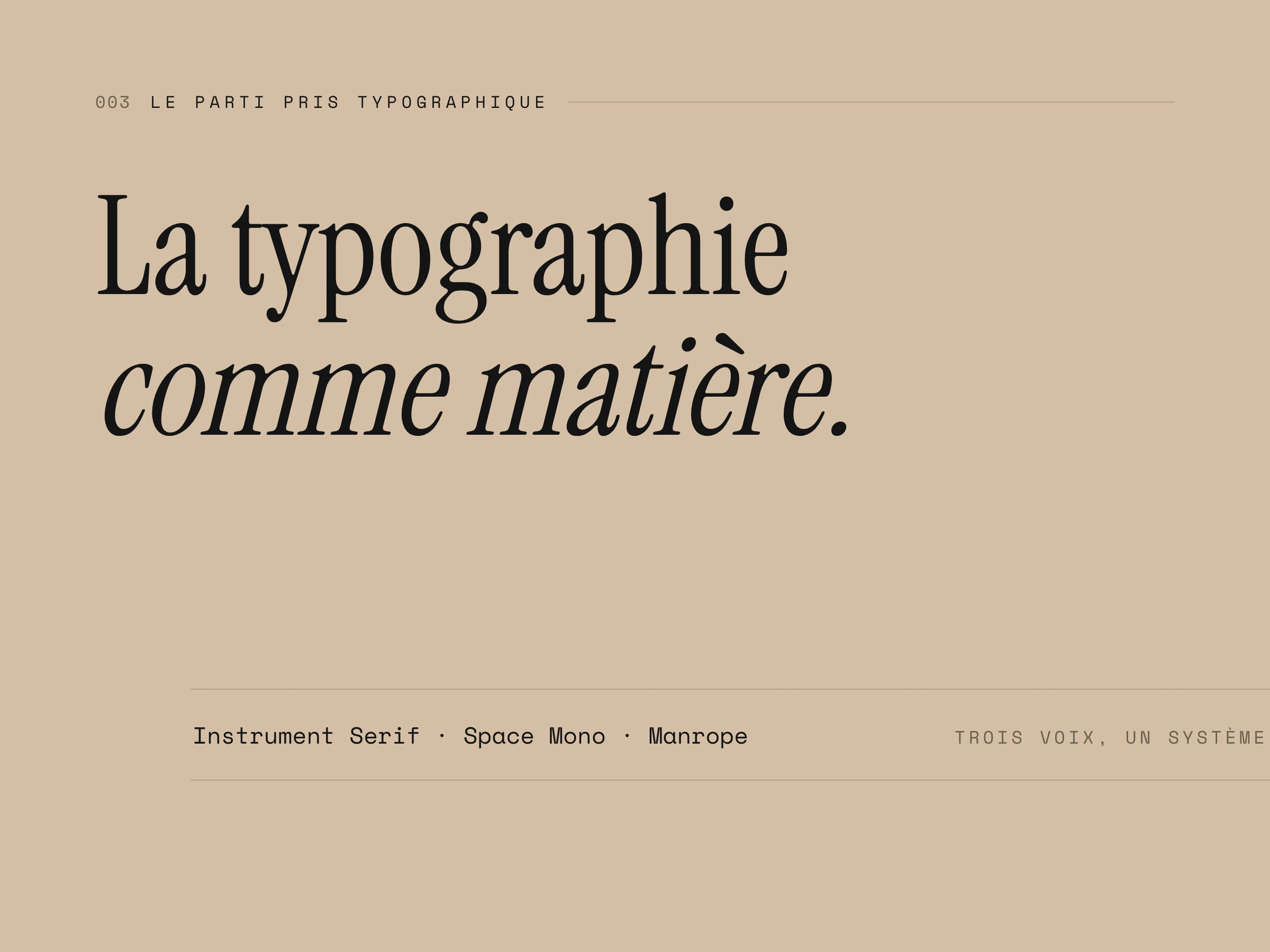 Le parti pris typographique : la typographie comme matière